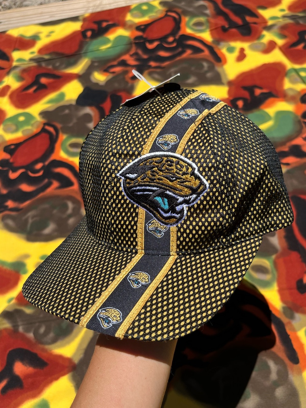 NWT 90’s Drew Pearson Jacksonville Jaguars Gold Mesh Adjustable Hat